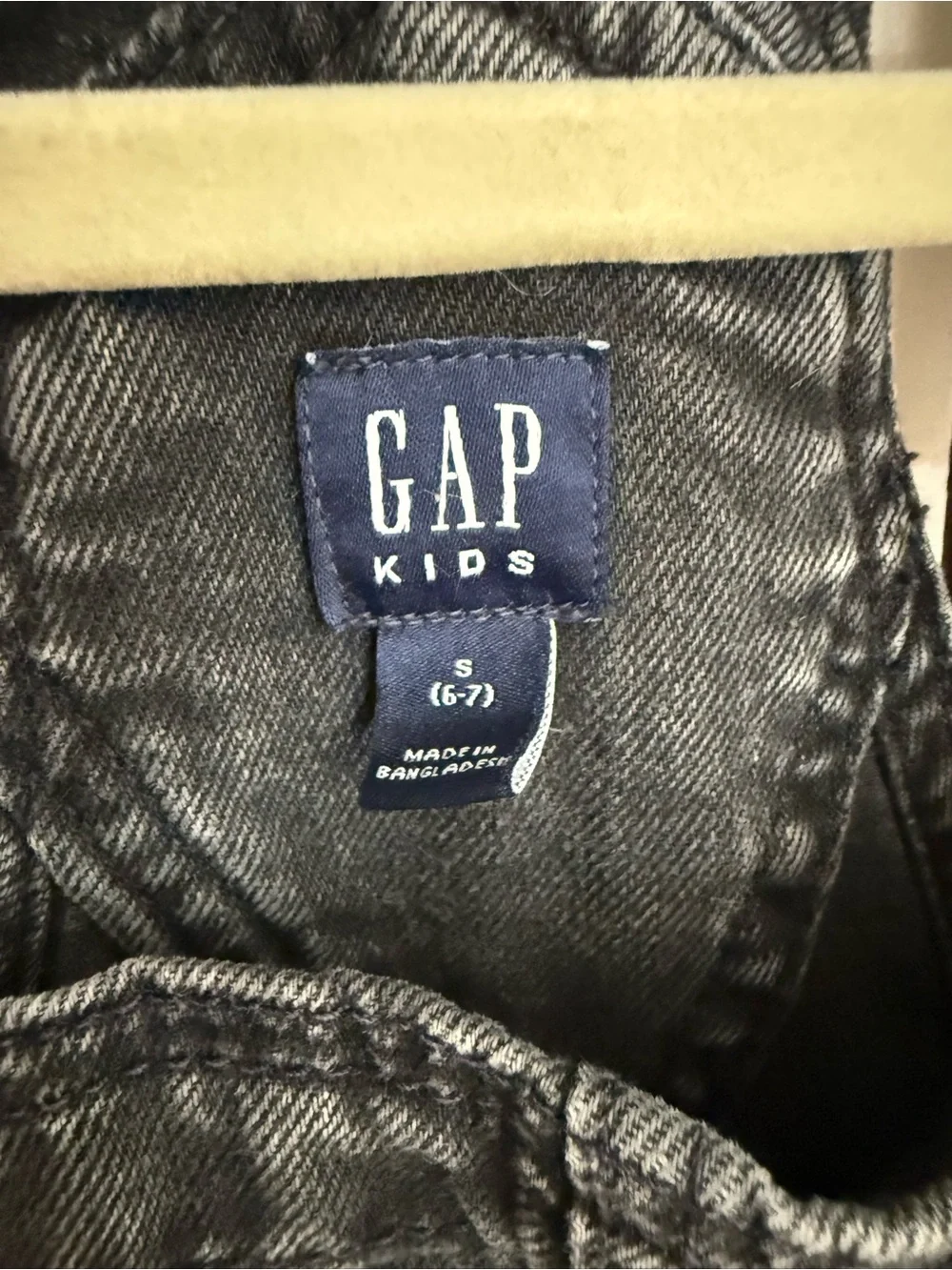 Gap Kids Girls Black Acid Wash Denim Overall Dress Skirtall S 6-7